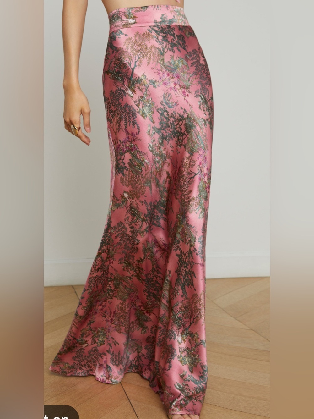 NWOT L'Agence Ryker silk maxi skirt floral chinoserie - Picture 4 of 11